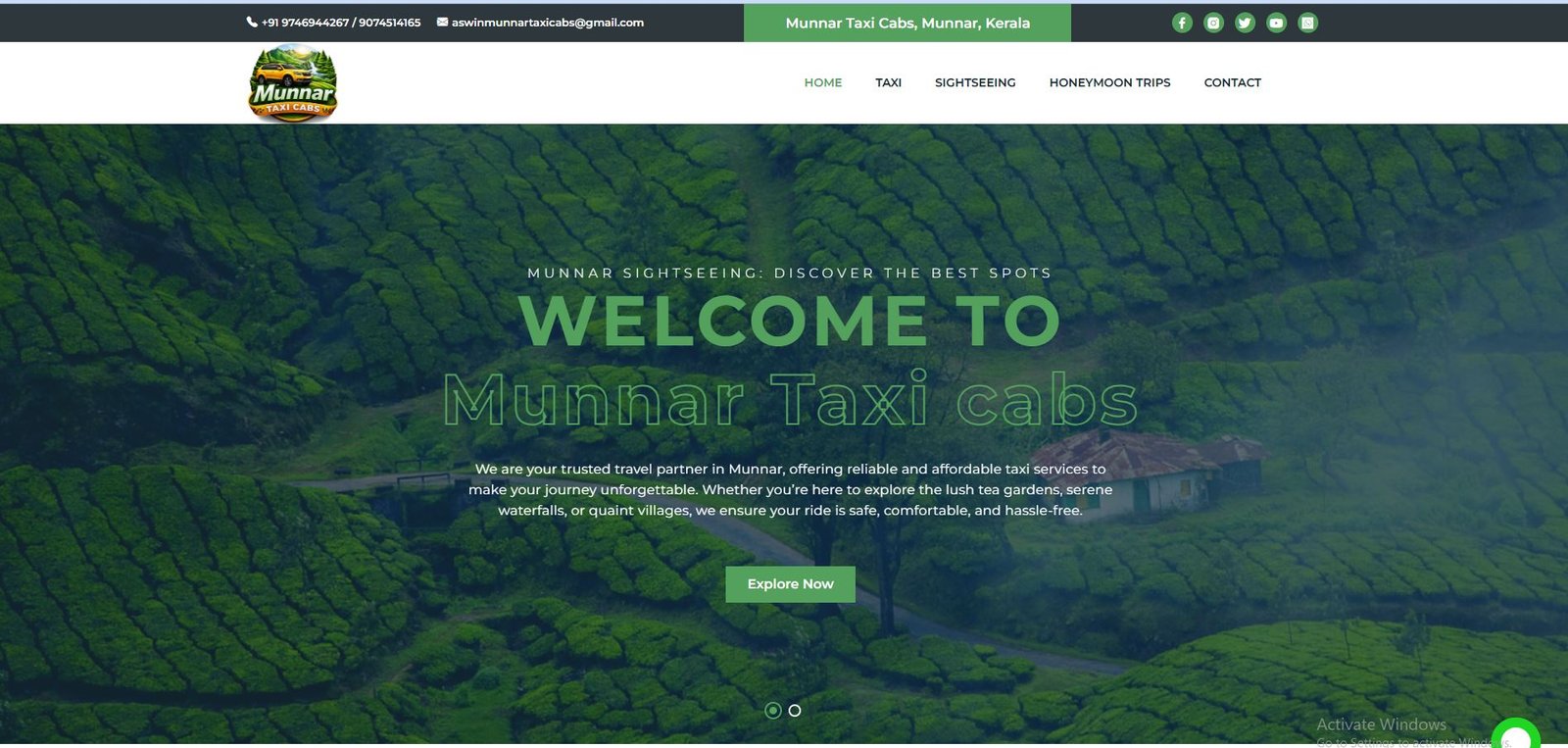 Munnar Resort Website Design Portfolio