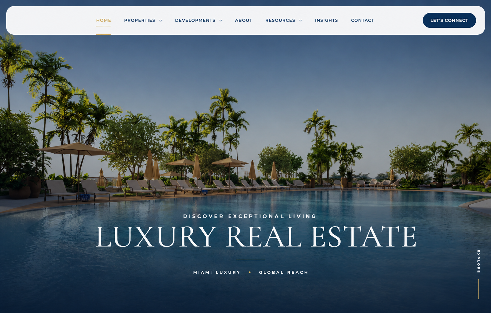 Real estate website development project for Miami USA