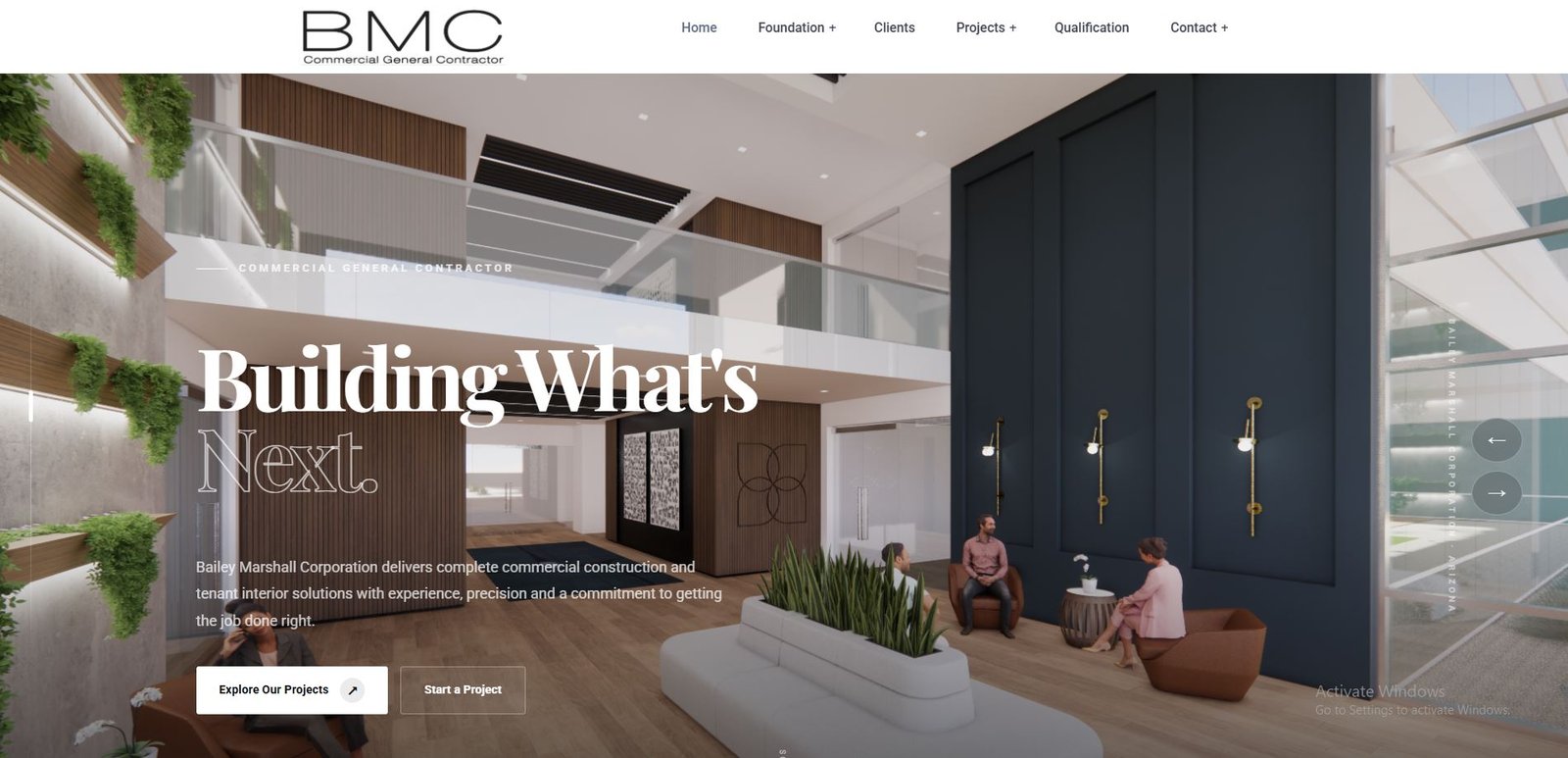 Bailey Marshall construction website project by Layercodes